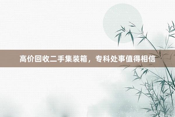 高价回收二手集装箱，专科处事值得相信